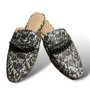 Snake print mules